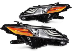 Pair LED Headlights Assembly For 2018-2024 Camry XLE XSE 2.5L 3.5L Black Amber 6B93BC-57