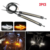 2pcs Switchback W/A LED Signal Turn Daytime Motorcycle DRL Strips Light D 6B93BC-57