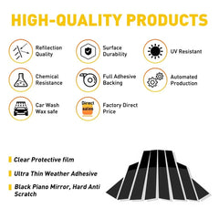 Fit For Nissan Altima 8PCS 2013-2018 Black Pillar Posts Window Door Trim Cover 6B93BC-57