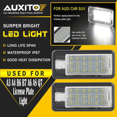 2X CANbus White LED License Plate Light Lamp For Audi A3 A4 A5 A6 A8 Q7 S3 RS4 6B93BC-57