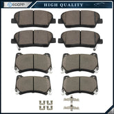 8PCS Front Rear Ceramic Brake Pads For Hyundal 2011 Equus 2009 Genesis V8 4.6L 6B93BC-57