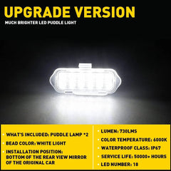 LED Side Mirror Lights Puddle 03-06 For Escalade Sierra Silverado Suburban Tahoe 6B93BC-57