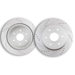 REAR Drilled Disc Brake Rotors for Chevy Silverado Tahoe GMC Sierra 1500 Yukon