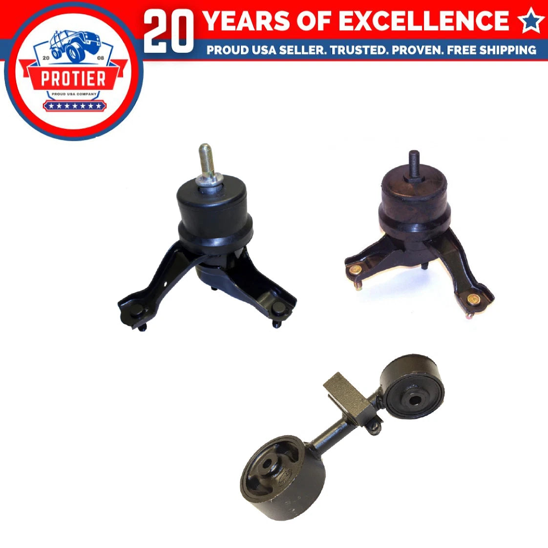 Engine Motor & Trans Mount Set 3PCS for 2001 - 2003 Toyota Highlander 3.0L 4WD 6B93BC-57