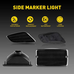 For 1997-2006 Wrangler Jeep TJ Smoke Bumper Signal Fender Side Marker Light 4PC 6B93BC-57