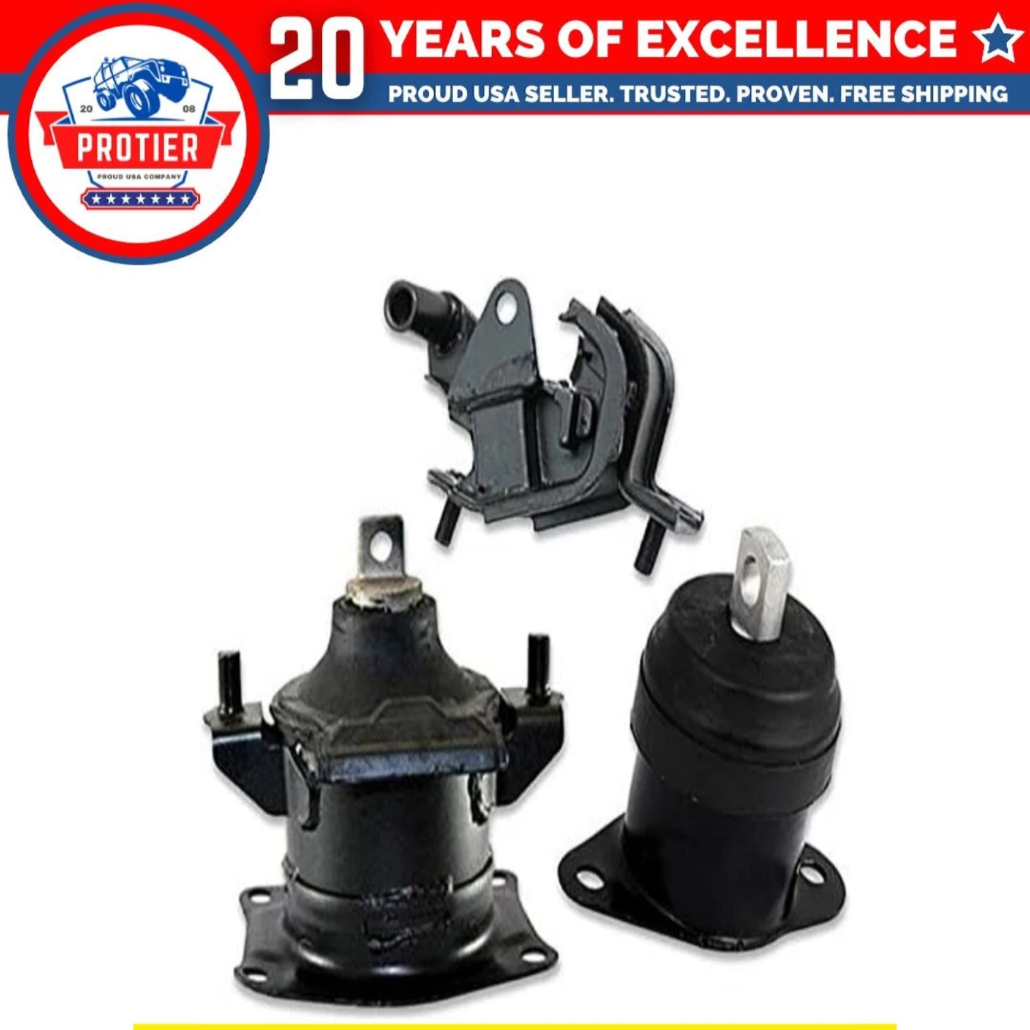 Fits 2003-2007 Honda Accord 3.0L MANUAL FR RT & RR Motor & FR Trans Mount 3pcs 6B93BC-57