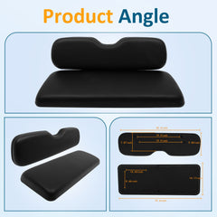 Black Golf Cart Rear Seat Cushion Set For EZGO TxT,ST,ST Sport,Valor models