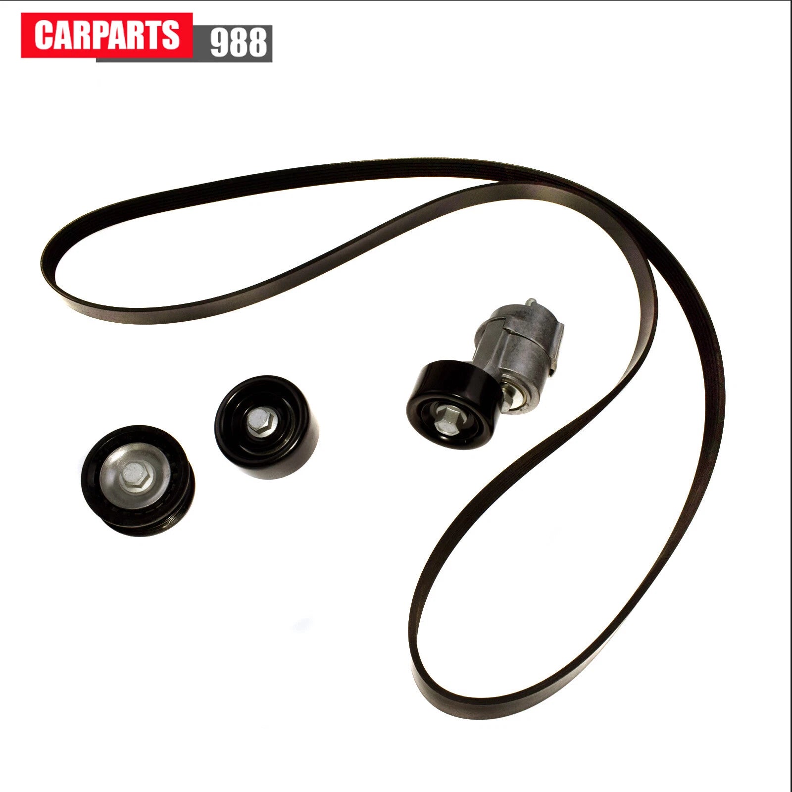 Tensioner & Serpentine Belt &Idler Pulley Kit For Hyundai Santa Fe Sorento Forte 6B93BC-57