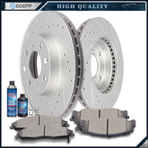 For 1993-2000 Honda Civic Coupe DX/HX Front Brake Rotors Ceramic Pad Drill Slot 6B93BC-57