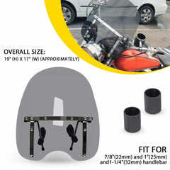 Smoke Motorcycle Headlight Windshield Windscreen 7/8"22mm 1"25mm 1-1/4"32mm EOA 6B93BC-57