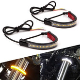 2X Switchback W/A LED Fork Turn Signal Daytime DRL Light Strips Fit Motorcycle A 6B93BC-57