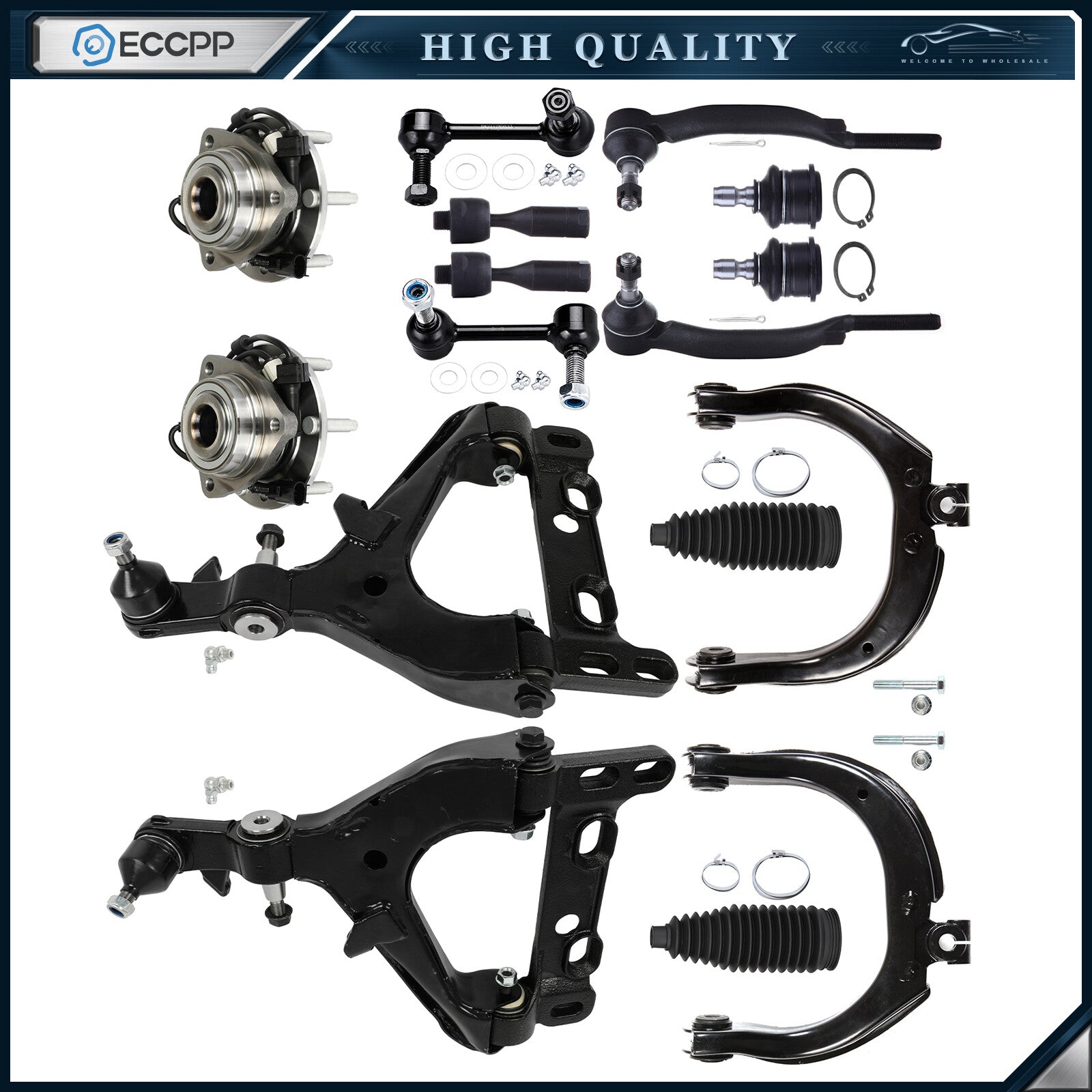 Front Control Arm And Ball Joint Tie Rod Sway Bar Link For 2005-2007 Saab 9-7x 6B93BC-57