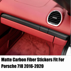 Interior Center Console Carbon Fiber Molding Sticker Decals For Porsche 718