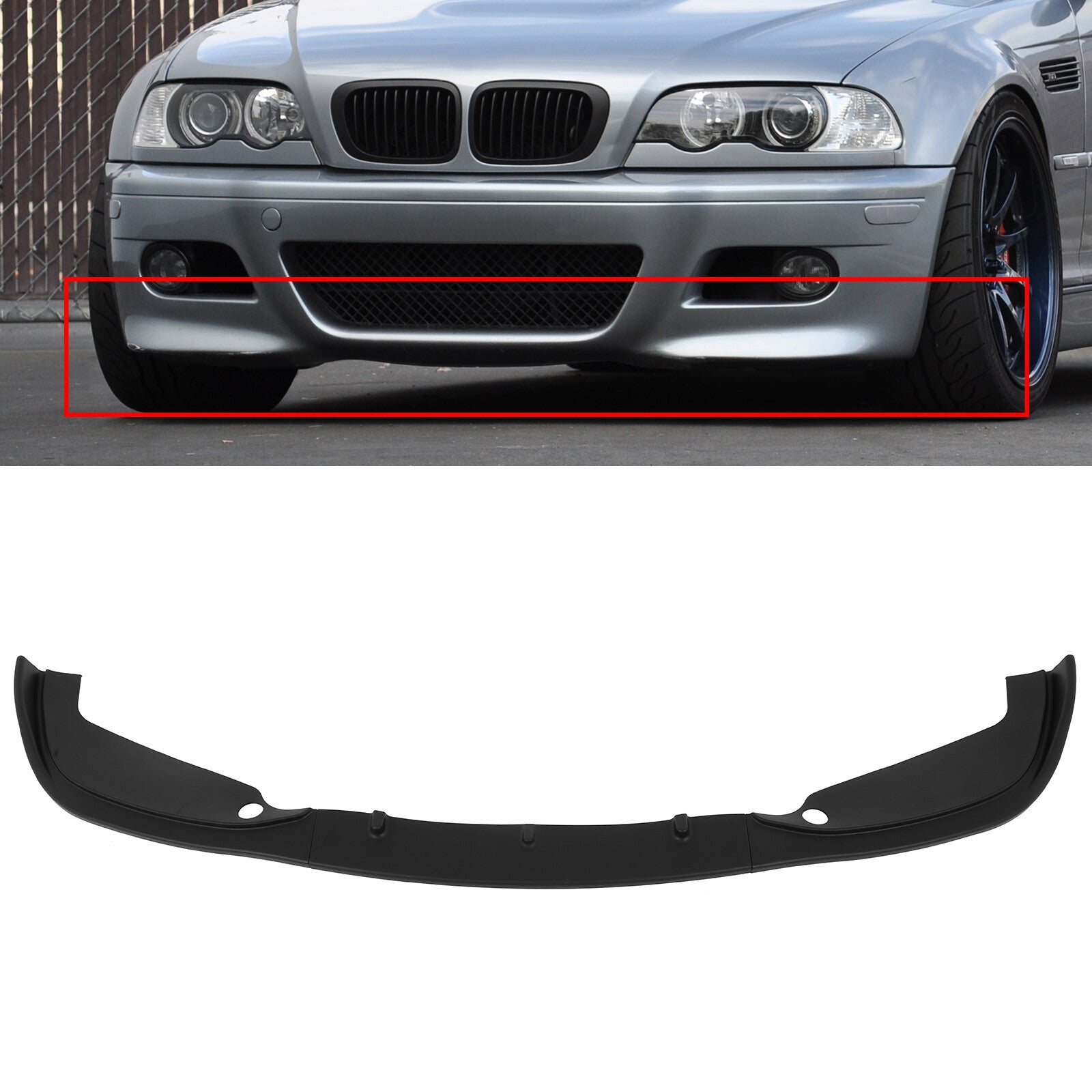 Matte Black Fits 2001-2006 BMW E46 M3 only Front Bumper Lip Spoiler 6B93BC-57