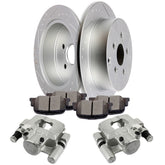 Rear Brake Calipers Brake Rotors Brake Pads Set 8Pcs Set For 2010 Scion Tc 6B93BC-57