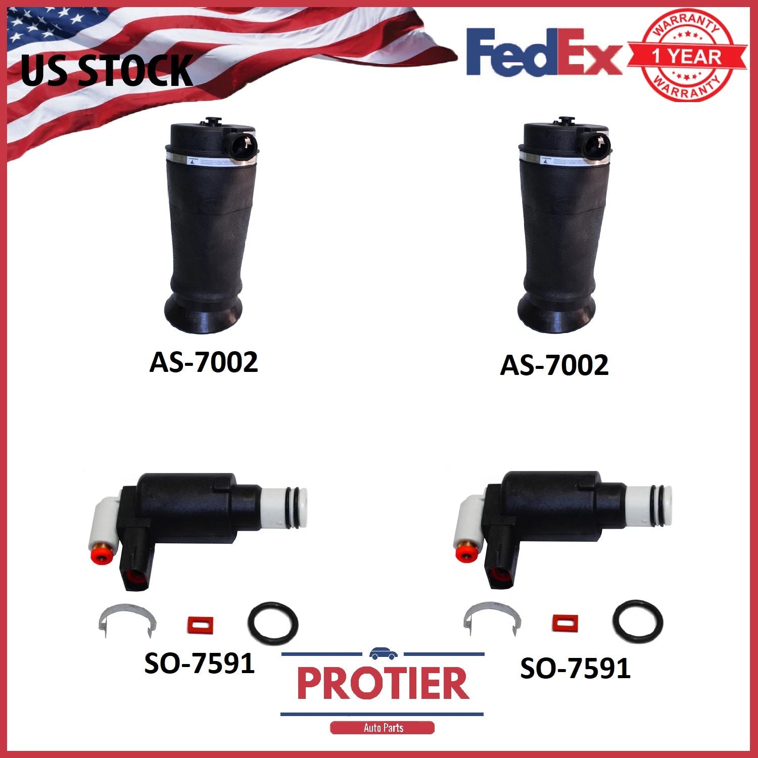 4WD 97-02 Expedition & 98-02 Navigator Rear Air Suspension Springs W/ Solenoids 6B93BC-57