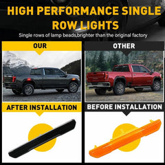 FOR 2020-24 GMC SIERRA 3500HD 2500 SMOKE LED SIDE SIGNAL MARKER LIGHT FRONT REAR 6B93BC-57