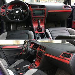 Interior Center Console Carbon Fiber Molding Sticker Decals For VW Golf 7