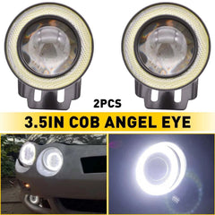 2.5-3.5" Inch COB LED Fog Light Projector Car Angel Eyes Halo Ring DRL Lamp EOA 6B93BC-57