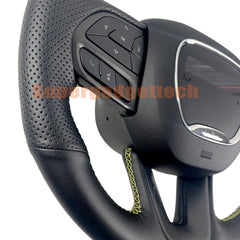 Black&Hole Leather Steering Wheel Stitch on Wrap Cover For Dodge Durango 14-23
