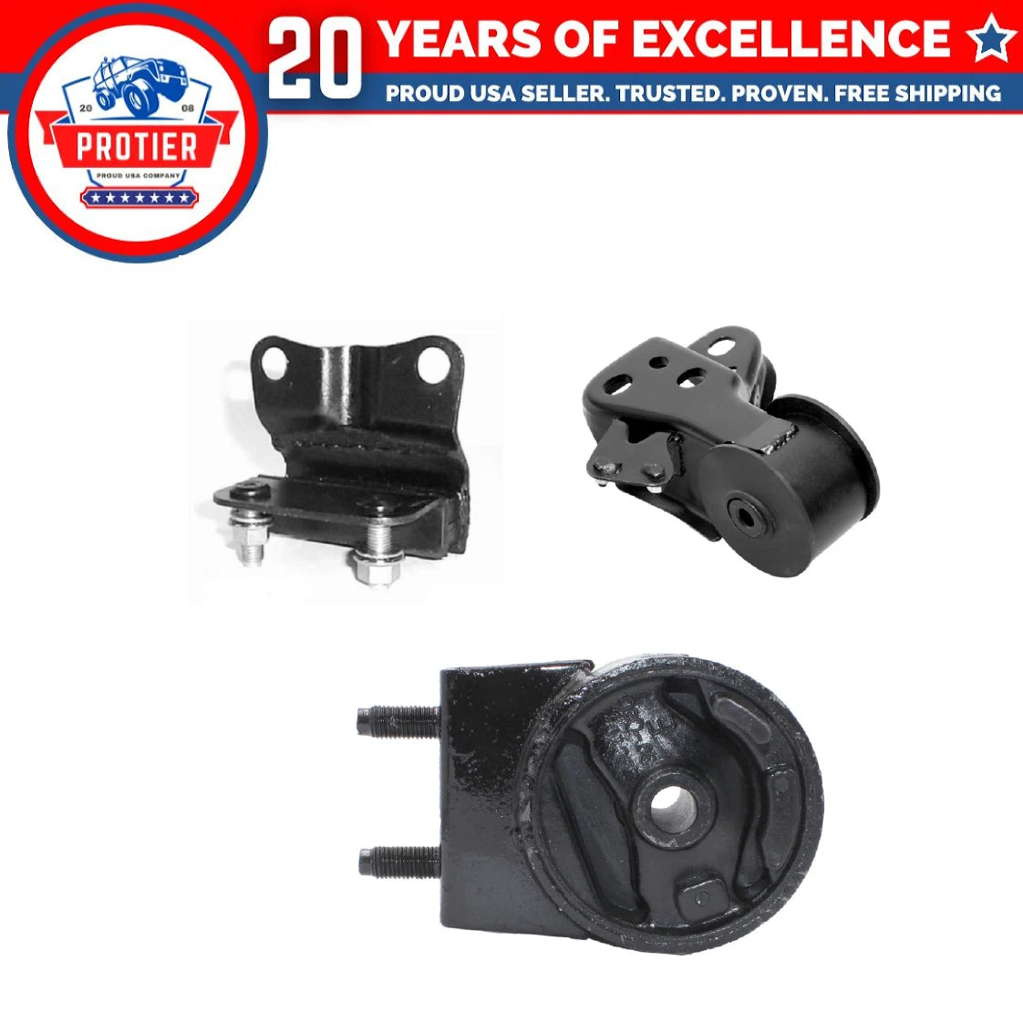 Engine Motor & Trans Mount 3PCS Set Fit 1998-2002 Mazda 626 2.5L for Auto Trans 6B93BC-57
