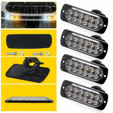 White Amber Emergency Strobe Lamps 12LED Surface Flashing Mount Truck Lights car 6B93BC-57