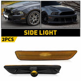 For 2010-14 Ford Mustang Front Bumper Side Marker Lights Reflectors Amber Lens A 6B93BC-57