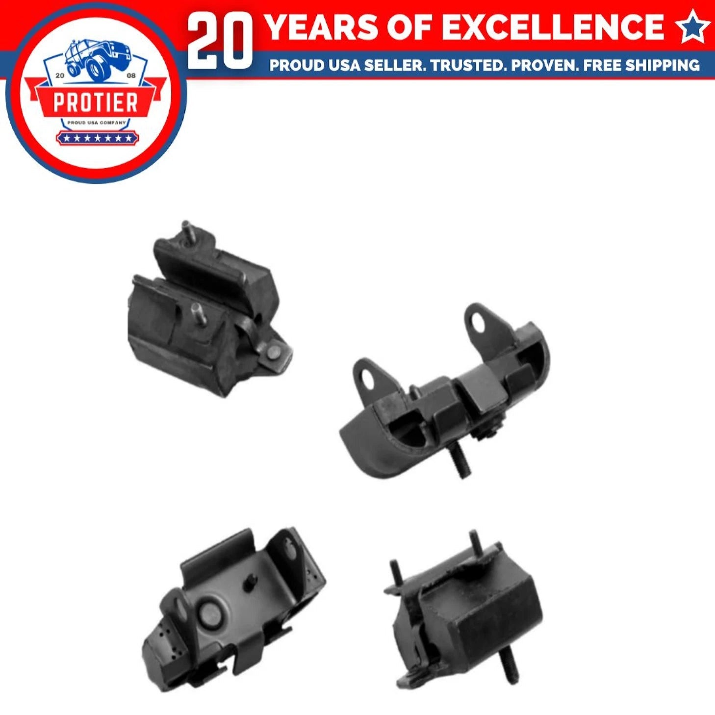 Engine & Trans Mount 4Pcs For FORD CAR V8, V6 Cyl 4.2 1985-80; MERCURY CAR V8 6B93BC-57