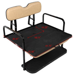 Rear Flip Seat Fits EZGO TXT Golf Carts (1994.5-Up) Tan Cushions KOEEP