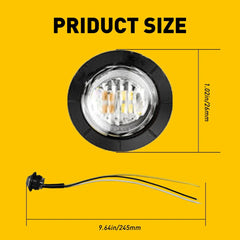 20X 3/4" Amber White Small Round Side Marker lights LED Mini Button lamps 12V EA 6B93BC-57