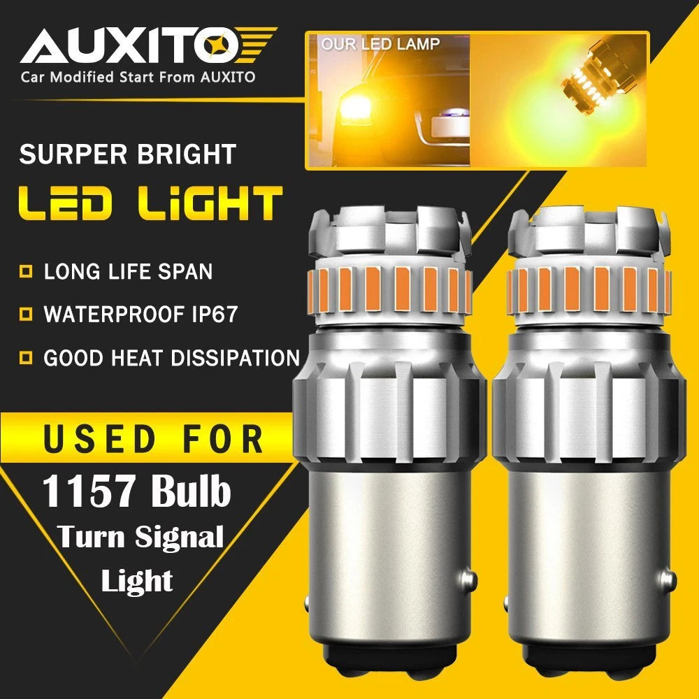 2X AUXITO Amber Yellow LED Front Turn Signal Parking Light Bulb 1157 7528 EOA AUXITO