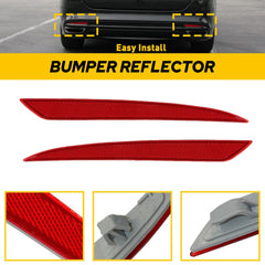 Rear Bumper Reflector Light Left+Right Case Side Red Fit For 2013-18 Ford Fusion 6B93BC-57