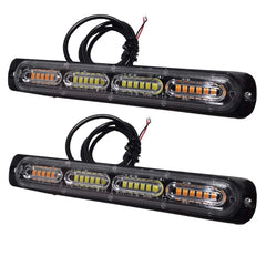 2x Amber White LED Car Truck Emergency Warning Hazard Flash Strobe Light Bar EOA 6B93BC-57