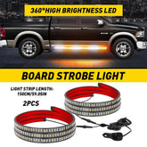 2x 60" Emergency Truck Tailgate Strobe Lights Strip Tail Light Bar Amber White A 6B93BC-57