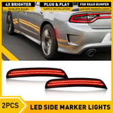 2x Smoked Led Rear Red Side Marker Lights Right Left For Dodge Charger 15-20 EOA 6B93BC-57