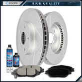 Front Drilled & Slotted Ceramic Brake Pads And Rotors For Lexus ES300 Toyota 6B93BC-57