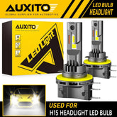 AUXITO H15 LED Headlight Bulb Canbus Error Free High Beam DRL 7035 30000LM GF EA AUXITO