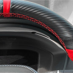 3D Carbon Fiber&Leather Steering Wheel Hand Sewing Wrap Cover For Honda Civic 22