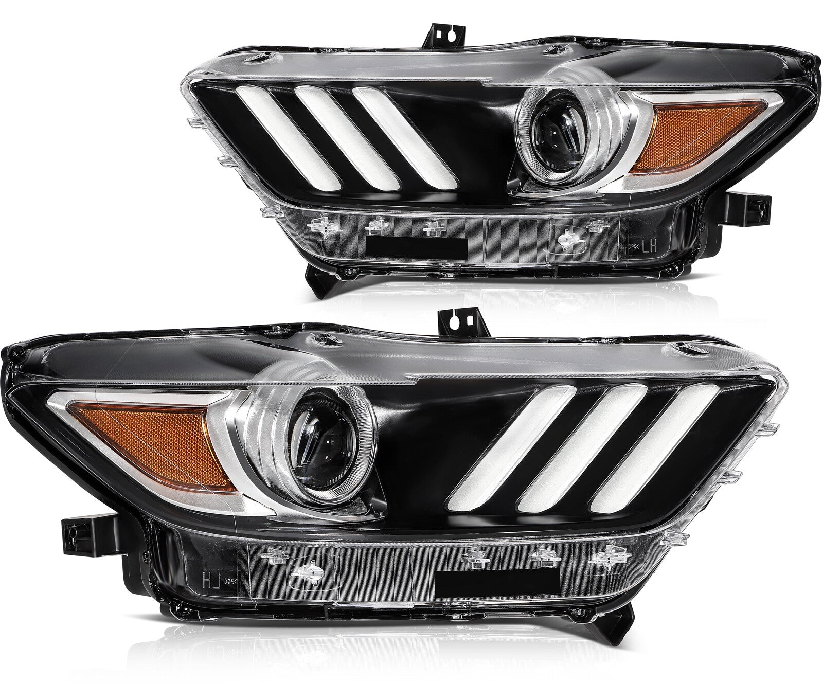 Left+Right Headlights Assembly For 2017-2015 Ford Mustang Clear Lens 6B93BC-57