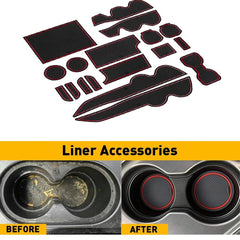 Interior Liner Pad For Toyota Tacoma 16-2022 Cup Console,Door Pocket Insert Red 6B93BC-57