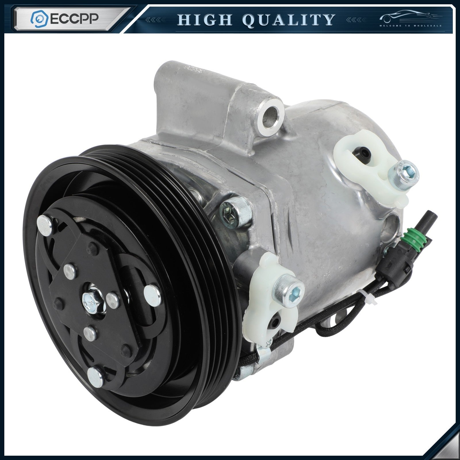 A/C Compressor with Clutch for Smart Fortwo 2008-2015 L3 1.0L w/ 4 Pulley Groove 6B93BC-57