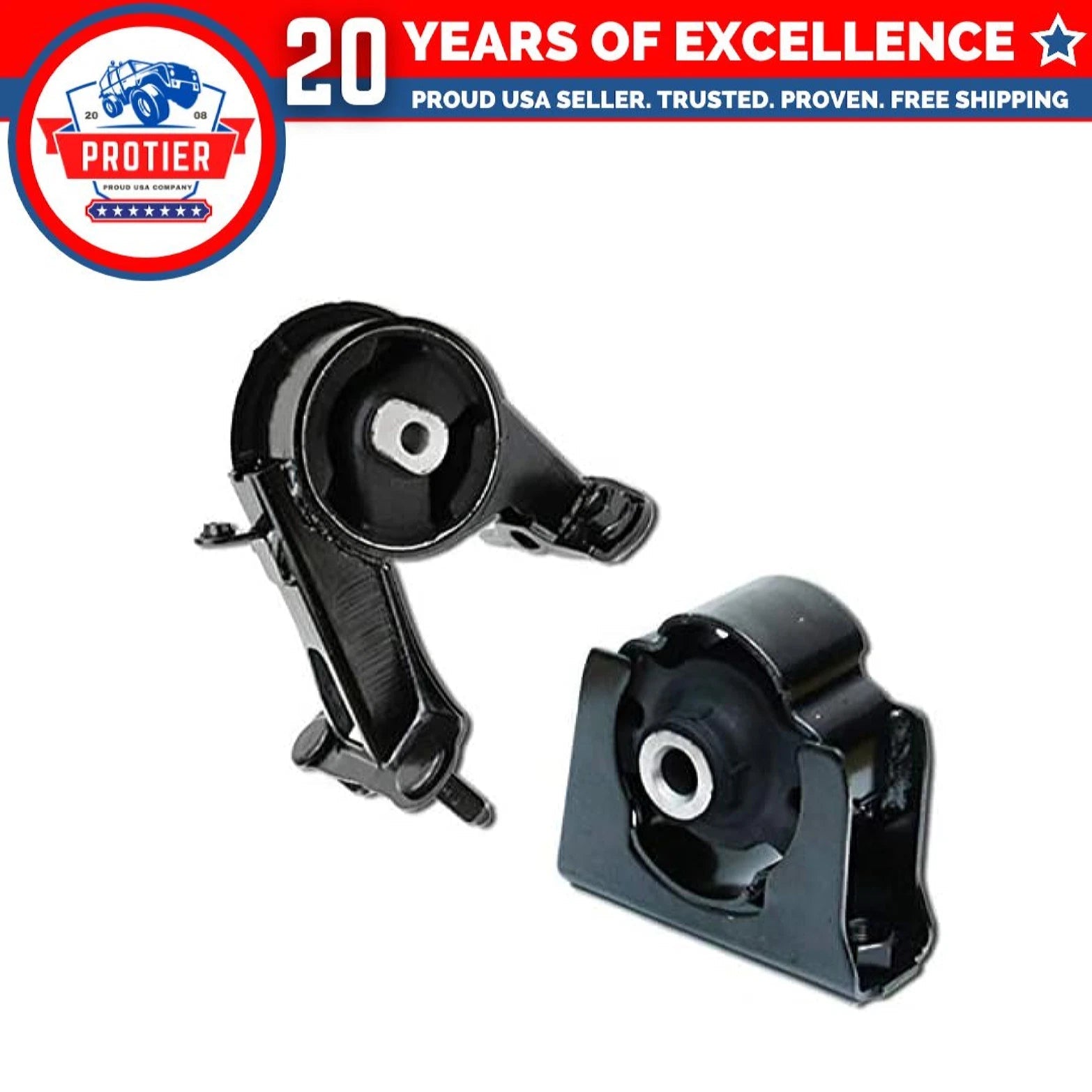 Fits 2006-2008 Toyota RAV4 2.4L 2WD Front & Rear Motor Mount Set 2PCS : A62012, 6B93BC-57