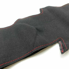 Black Suede Leather Steering Wheel Hand-stitch on Wrap Cover For Porsche Cayenne