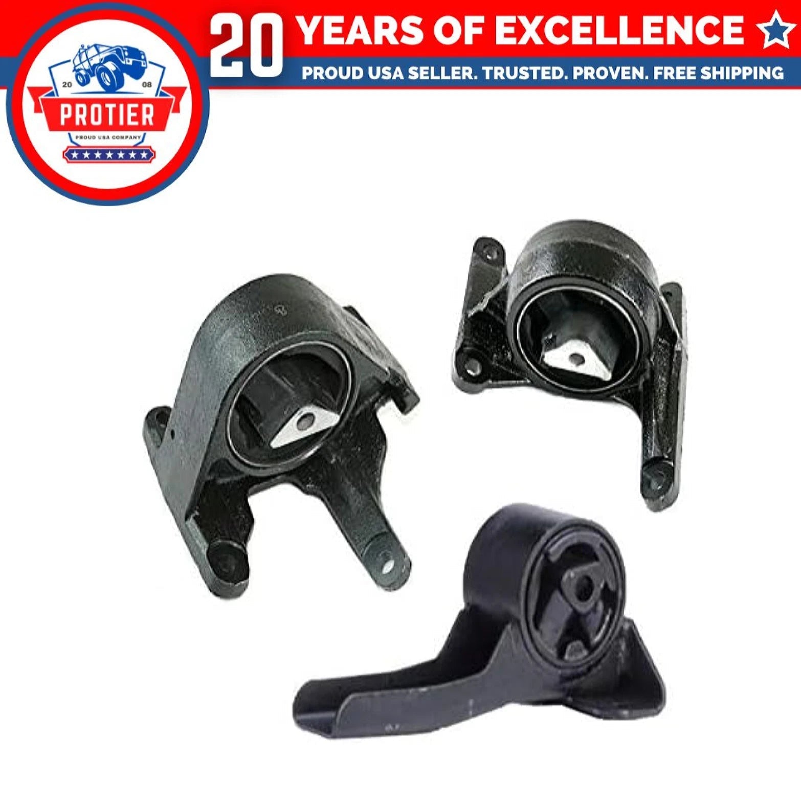 Motor & Trans Mount 3PCS Set Compatible for 2002-2003 Jeep Liberty 3.7L 2WD 6B93BC-57