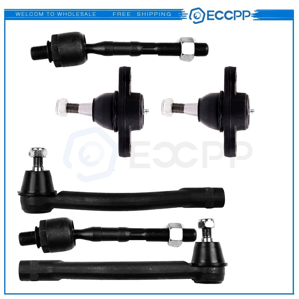 Front Steering 6PCS Tie Rods Ball Joints Fits 2009-2010 Hyundai Azera Sonata 6B93BC-57