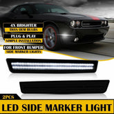 For 2015-2021 Dodge Challenger Front Bumper Side Marker Lamps Lights Smoked Lens 6B93BC-57