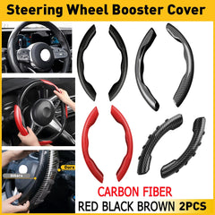 2X Carbon Fiber Universal Car Steering Wheel Booster Cover NonSlip Accessory EOA 6B93BC-57