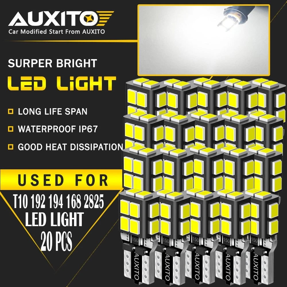 20X T10 192 168 194 W5W 2825 158 14-SMD 2835 Super White 6500K LED Light Bulb EA 6B93BC-57