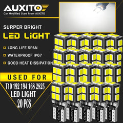 20X T10 192 168 194 W5W 2825 158 14-SMD 2835 Super White 6500K LED Light Bulb EA 6B93BC-57