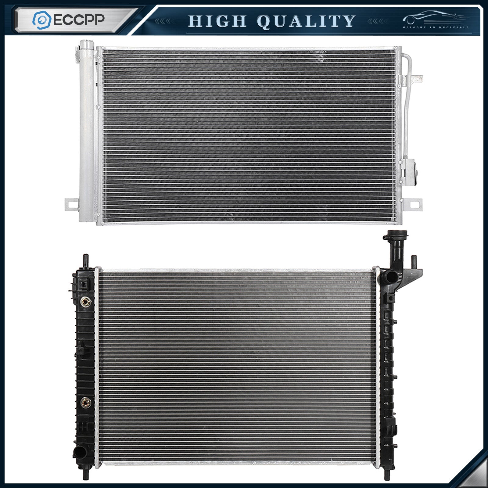 Aluminum Radiator & AC Condenser Cooling Kit For 2008-2017 Buick Enclave 6B93BC-57
